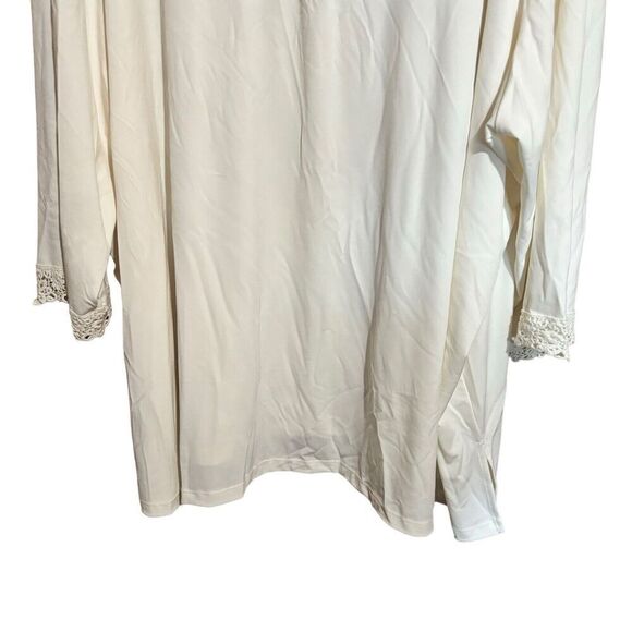 Maggie Barnes Tunic Top Womens 5X 34 36W Ivory Stretch Blouse Ladies - Picture 5 of 8